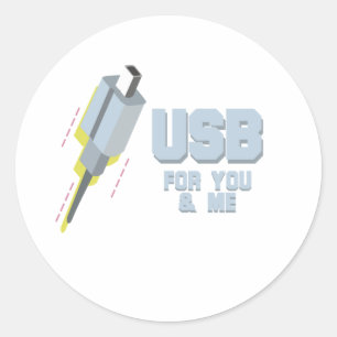 ADESIVO REDONDO USB PARA VOCÊ E MIM