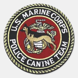 ADESIVO REDONDO USMC CANINE TEAM