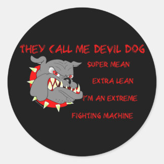Adesivo Redondo USMC Chamam-me Cão do Diabo