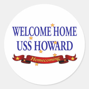 Adesivo Redondo USS Home bem-vindo Howard