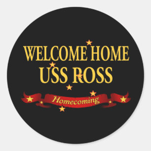 Adesivo Redondo USS Home bem-vindo Ross