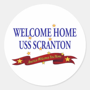Adesivo Redondo USS Home bem-vindo Scranton