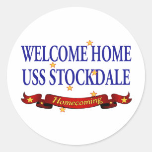 Adesivo Redondo USS Home bem-vindo Stockdale