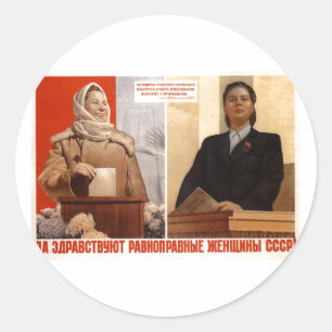 Adesivo Redondo USSR CCCP Guerra Fria União Soviética de Propagand