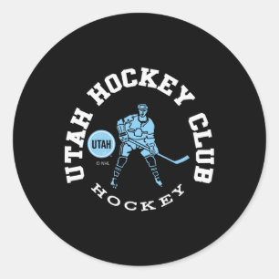 Adesivo Redondo Utah Hockey Club Edge Preto Licenciado Oficialment