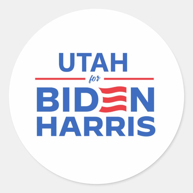 Adesivo Redondo Utah por Biden Harris (Frente)
