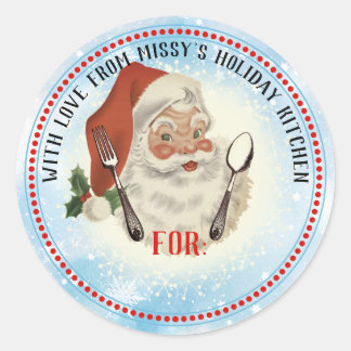 Adesivo Redondo Utensílios papais noeis da cozinha do Natal