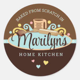 Adesivo Redondo Utensílios para medida para panificação pastelaria