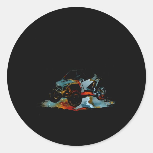 Adesivo Redondo Utv Uma Pequena Sujeira Nunca Machuca Sxs Andando  (Frente)