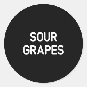 Adesivo Redondo Uvas azedas, Engraçadas, Piadas, Sarcásticas