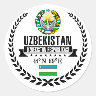 Adesivo Redondo Uzbekistan