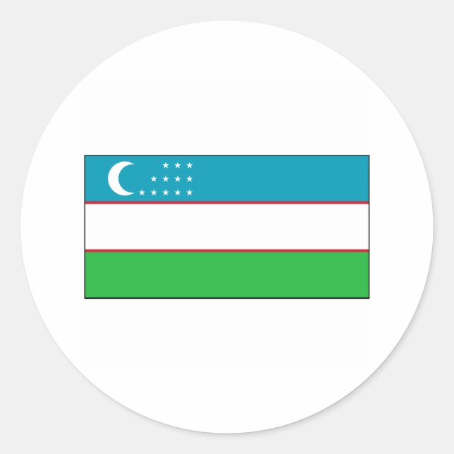 Adesivo Redondo Uzbequistão FLAG International (Frente)