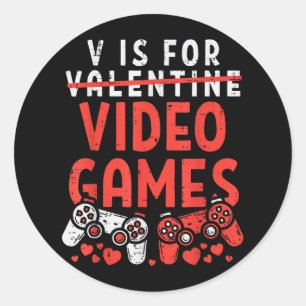 Adesivo Redondo V É Para Videos games Engraçados Dia de os namorad