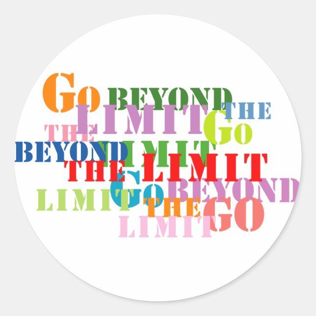 Adesivo Redondo Vá além do limite (Frente)