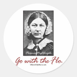 Adesivo Redondo Vá com Florence Nightingale