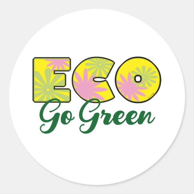 Adesivo Redondo Vá Design Eco Retro Verde (Frente)