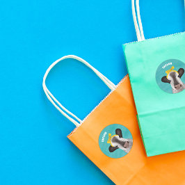 Adesivo Redondo Vaca branca com Arco personalizado