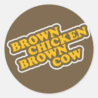 Adesivo Redondo Vaca de Brown da galinha de Brown