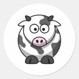 Adesivo Redondo Vaca de desenho redonda