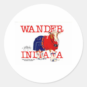 Adesivo Redondo Vaca de Indiana Wander