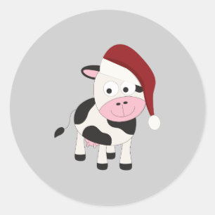Adesivo Redondo Vaca de Natal