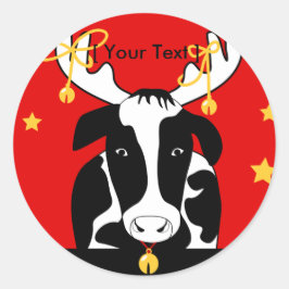 Adesivo Redondo Vaca de Natal