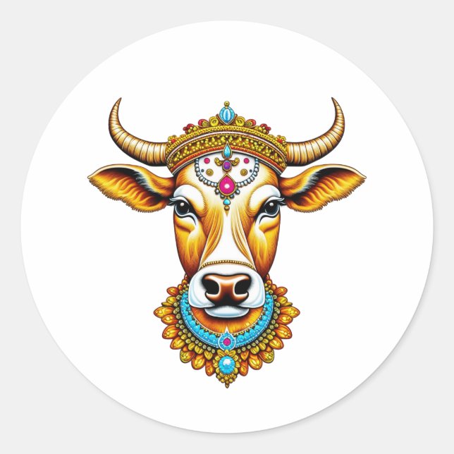 Adesivo Redondo Vaca Desortada Pongal (Frente)