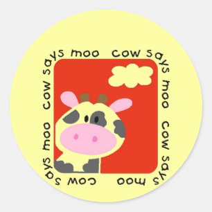 Adesivo Redondo Vaca diz Camisetas e presentes