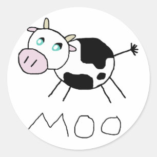 Adesivo Redondo Vaca do MOO