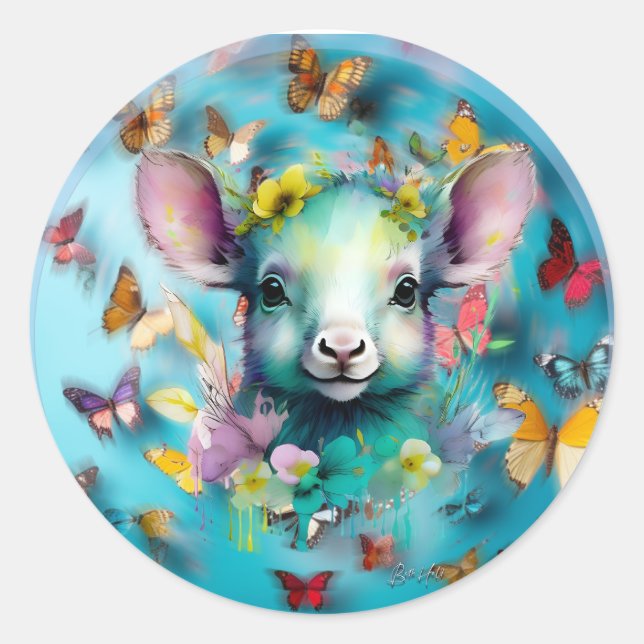 Adesivo Redondo Vaca do planalto (Frente)