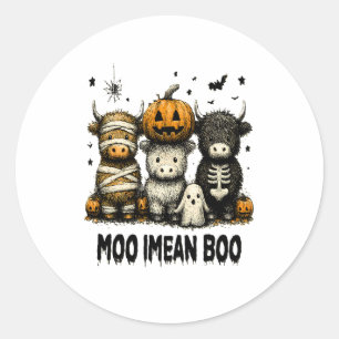 Adesivo Redondo Vaca do Planalto Spookeen Halloween