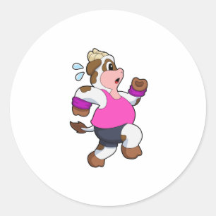 Adesivo Redondo Vaca em Execução