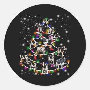 Adesivo Redondo Vaca   Engraçados ornamentos de árvores de Natal