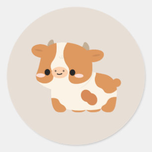 Adesivo Redondo Vaca Guernsey