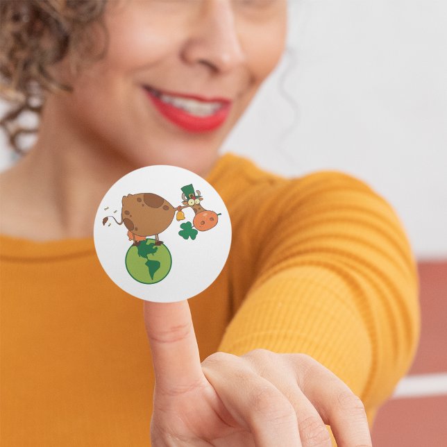 Adesivo Redondo Vaca Irlandesa (Criador carregado)