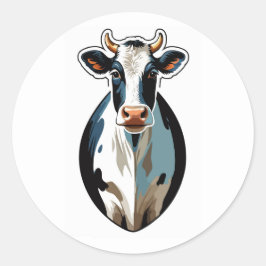 Adesivo Redondo Vaca leiteira encantadora - Fazenda russa