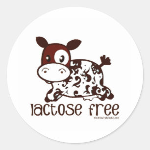 Adesivo Redondo Vaca livre de Brown da lactose