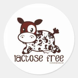 Adesivo Redondo Vaca livre de Brown da lactose
