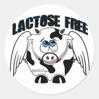 Adesivo Redondo Vaca Livre de Lactose