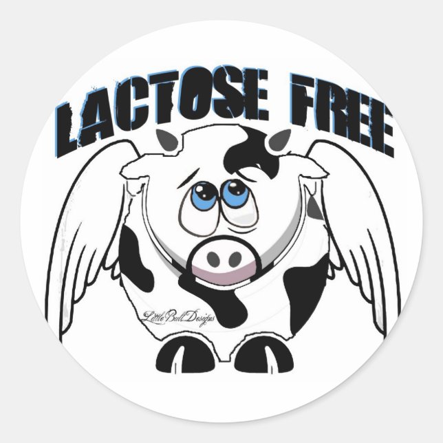 Adesivo Redondo Vaca Livre de Lactose