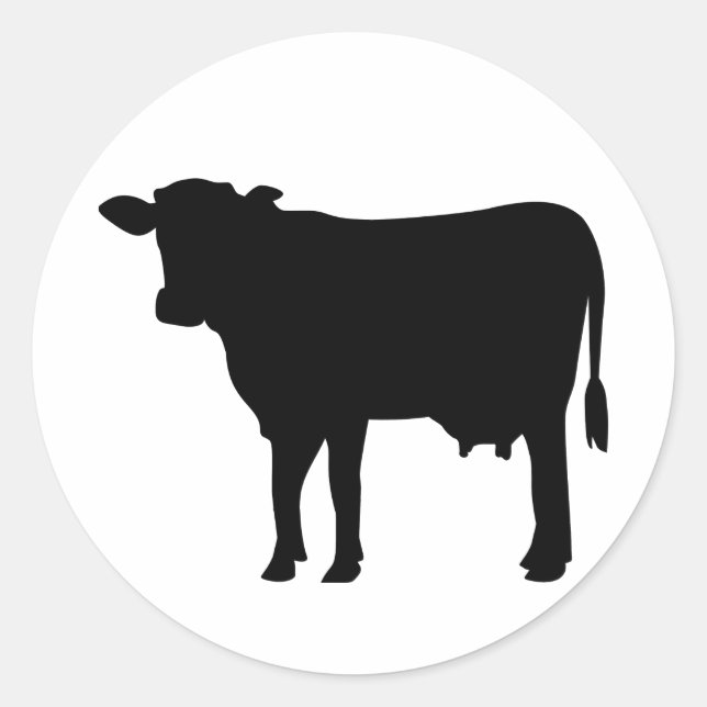Adesivo Redondo Vaca preta (Frente)