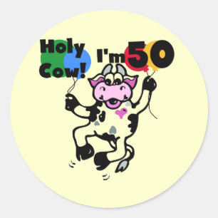 Adesivo Redondo Vaca santamente eu sou 50 camisetas e presentes