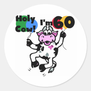 Adesivo Redondo Vaca santamente eu sou 60 camisetas e presentes