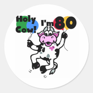 Adesivo Redondo Vaca santamente eu sou 80 camisetas e presentes