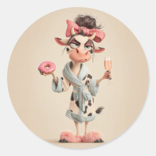 Adesivo Redondo Vaca Sassy no modo Spa