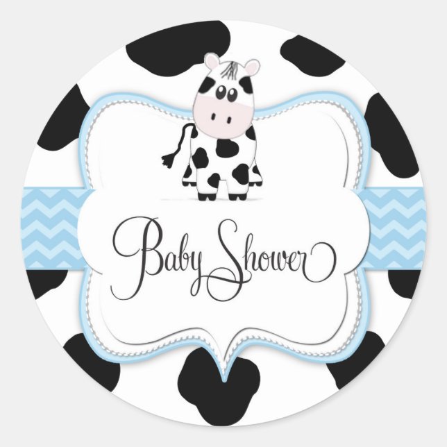 Adesivo Redondo Vaca-Vaca-Vaca em Azul (Frente)