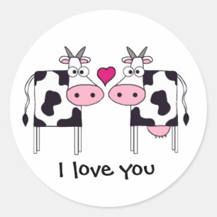 Adesivo Redondo Vacas no amor