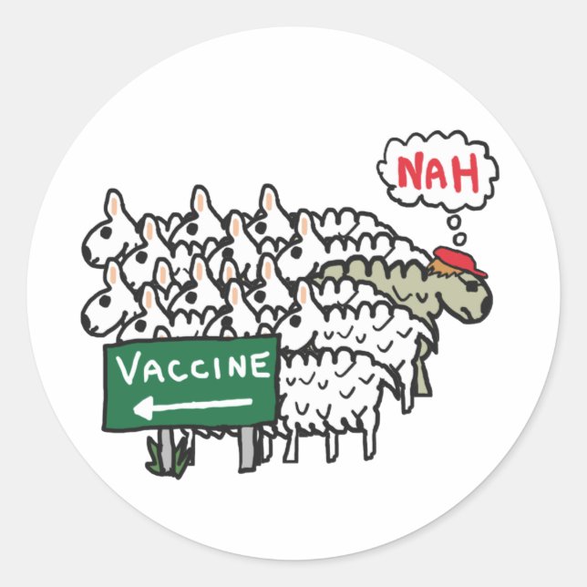 Adesivo Redondo Vacinação Anti-Vax Ovinos (Frente)