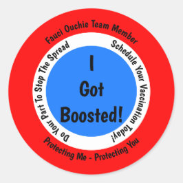 Adesivo Redondo Vacinação Fauci Ouchie Eu Fui Reforçada