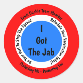 Adesivo Redondo Vacinação Fauci Ouchie Eu Peguei O Jab
